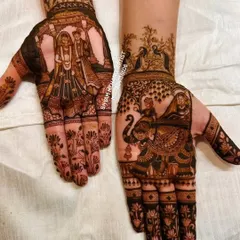 Another angle showing the consistent and dark stain across both hands and arms.