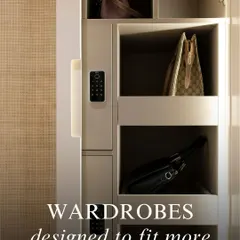 A glimpse into a wardrobe designed to fit more than just clothes. With dedicated zones for shoes, bags, and seasonal wear, this custom closet brings a sense of order and calm to the daily ritual of getting dressed.