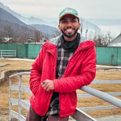 A quick pause during a shoot in Pahalgam, Kashmir. The mountains in the background are a constant source of inspiration.