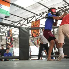 Trading blows under the Indian flag. This is more than a sport; it's a display of heart and skill, where every fighter leaves a piece of themselves on the mat.