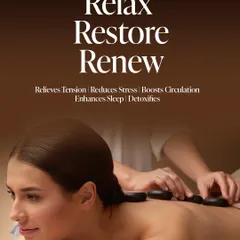 Experience our Hot Stone Massage, designed to relax, restore, and renew. We use heated, smooth stones placed on key points of the body to relieve muscle tension, reduce stress, and boost circulation for complete detoxification.