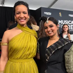With my brilliant sis Anoushka Shankar. We were both nominated for our collaboration with Jacob Collier, and it was a joy to celebrate music together.
