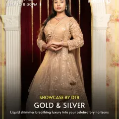 Another exquisite piece from the "Gold & Silver" edit. This fully embroidered gold lehenga exudes opulence and is a perfect example of the regal occasion wear available at our store events.