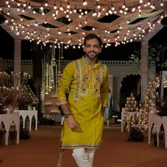 Another angle of my festive look. The right outfit not only looks good but also makes me feel confident and ready to perform.
