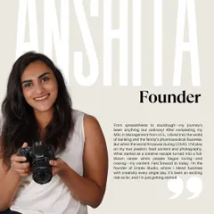 Meet Anshita, our Founder. Her journey from finance to food photography is driven by a true passion for creating beautiful content. She's the creative eye behind our stunning visuals and loves helping businesses grow through creativity.