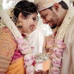 A quiet moment of togetherness for the couple at their South Indian wedding. These are the memories that last a lifetime, and we feel honored to help create them.