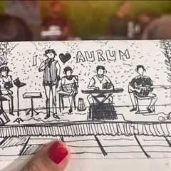 There's nothing like the energy of live music, and I love capturing it in my sketchbook. This is a quick ink drawing I did of an orchestra, capturing the entire band on stage. It shows how I can sketch not just people, but the whole atmosphere of an event.