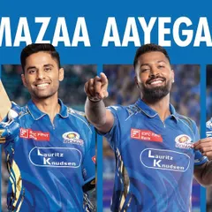 A composite image bringing together the stars of the Mumbai Indians. This shot was used across various media, showcasing the team's collective energy.