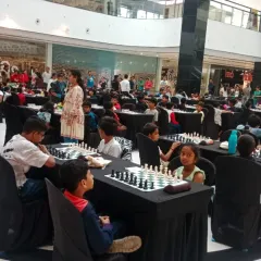 We can turn any location into a chess arena. Here's a look at one of our large-scale youth tournaments held at VR Mall in Bengaluru, filled with young, focused minds ready for battle.