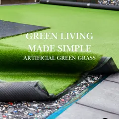 Green living made simple with artificial green grass. This image shows the process of laying down the turf, which can instantly transform a dull space into a lush, vibrant corner.
