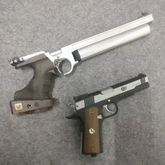What's your choice? We offer training with a variety of firearms, including this high-precision air pistol and a classic Colt 1911.