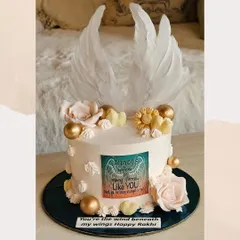 This angel wing cake, originally for Rakhi, shows the level of customization I offer. I can adapt designs and messages for any person or celebration you have in mind.