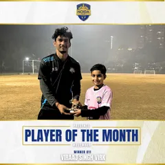 A huge shoutout to Viraaj Singh Virk, our Player of the Month for the U11 category. His dedication is an inspiration to his teammates.