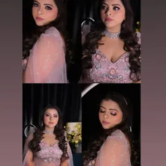 A collage of my beautiful engagement bride, showing different angles of her glamorous makeup and hairstyle.