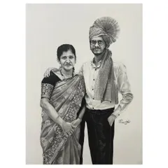 Sometimes, the simplicity of a pencil sketch captures the most emotion. This hand-drawn graphite portrait of a mother and son was a special commission, focusing on their expressions and connection. This style is perfect for a classic, timeless piece of art.