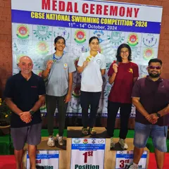 This is the moment we train for. Here is my swimmer, Prapti Ghose, winning a Gold Medal in the 50m Breaststroke at the CBSE National Swimming Competition. She also secured a Bronze in the 50m Butterfly against a tough field, qualifying for the prestigious Khelo India Games.
