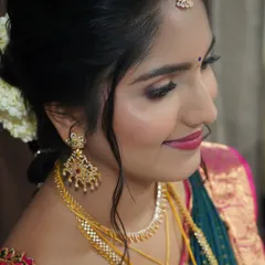 A profile view showing the beautiful, glowing highlight on the cheekbones. This is key to achieving my signature 'glass skin' look, which looks healthy and luminous.