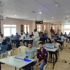 A full house at our 'Robotics 101' workshop for engineering students. The room is buzzing with energy as participants dive into building and coding their first robots.