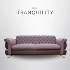 Indulge in tufted tranquility. This lounge sofa combines a classic tufted back with a rich, dual-tone color scheme and elegant metal legs, offering a sophisticated and comfortable seating experience.