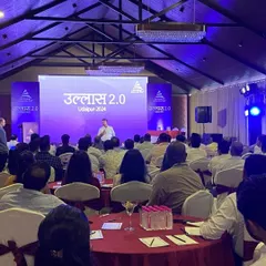The main stage at our annual sales meet, 'Ullas 2.0', in Udaipur. This event is a cornerstone of our culture, bringing our team together to align on our vision for the future.