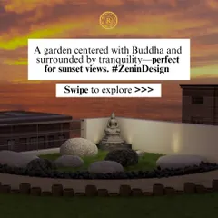 This rooftop Zen garden is designed for ultimate tranquility. Centered around a calming Buddha statue and natural stones, it offers a perfect retreat for meditation or watching the sunset. The minimalist design and open sky create a powerful connection to nature and inner peace.
