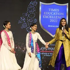A moment on stage with actress Mrunal Thakur after our performance. It's always humbling to meet and interact with fellow artists who appreciate our work.
