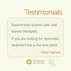 Thank you to Vishal Agarwal for his kind words. It is my mission to provide the best possible Ayurvedic treatment with a team of experienced doctors and well-trained therapists.