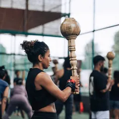 A focused participant during our L1 Certification. The program attracts a diverse group of people, all united by a passion for learning this timeless form of strength training.