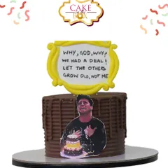 "Why, God, why!" This fun cake is perfect for the "Friends" fan in your life. It features a chocolate drip design and an iconic quote from Joey, making it a hilarious and memorable birthday surprise.