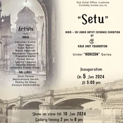 The official poster for the "Setu" exhibition at Kalasrot Art Gallery in Lucknow. I was thrilled to be listed among such talented artists from both India and Sri Lanka.