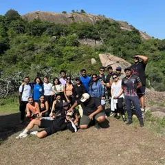 The gang's all here. A classic group shot after a rewarding climb. This is the community we're building, one trek at a time.