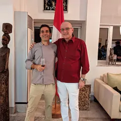 Chef Christophe with the Swiss Consul General after a successful wine and food pairing event. On the same night, our team was also catering the 750-pax Belgian King's Day, showcasing our capacity for handling multiple large events.