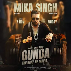 This poster for Mika Singh's live performance at Babylon, Hyderabad, showcases our ability to create bold, impactful promotional material for our club events.