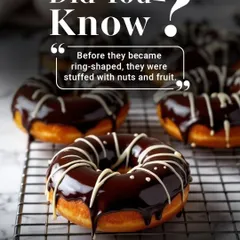 Did you know? Before they were ring-shaped, donuts were often stuffed with nuts and fruit. We keep the tradition of delicious fillings alive.