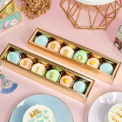 Our "Bro" and "Sis" macaron boxes are the perfect sweet treat for Rakhi. Each box contains a set of our delicious eggless macarons, customized to celebrate your favorite sibling.