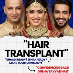 "Shaadi Ready? Sehra Ready? Make Your Hair Ready!" We are the wedding destination for grooms, helping them get a hair makeover that brings back confidence and opens doors to a lifetime of love.