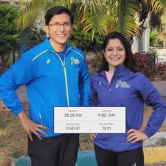 A runner's tribute to her coaches. She completed a solo 35k run for one coach's birthday and then joined me for the last 7k of my 40th marathon. This is the kind of dedication that defines our community.