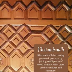 Khatambandh is a unique craft of creating ceilings by fitting small, faceted pieces of wood together without nails. We use this stunning technique to create dramatic and artistic ceilings that become a major focal point in a room.