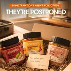 I started Homepick because I believe some traditions shouldn't be forgotten. For those who miss the taste of home, our pickles are a way to bring back those memories. Each jar is made with the same love and care that a mother puts into a package for her child.