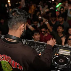 A shot from behind the console during a packed night in Bengaluru. I love traveling for gigs and bringing my signature sound to new cities and different crowds.