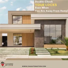 Enjoy total peace of mind with our smart security solutions. This image illustrates how you can remotely check and secure your home's locks from anywhere in the world, ensuring your property is always protected.