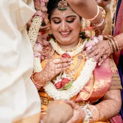 A beautiful candid moment of our bride Bhumi during her wedding ceremony. Her joyful smile captures the essence of a dream wedding coming to life, surrounded by the love of her family.