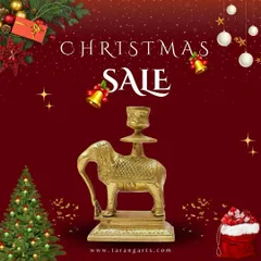 This brass elephant candle stand is both a functional and symbolic decor piece. The elephant represents strength and royalty, making this handcrafted item a perfect centerpiece that adds a touch of heritage and warm light to your home.