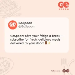 Give your fridge a break. Subscribe to our meal plan for fresh, delicious meals delivered right to your door.