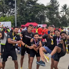 Pure joy and celebration! This is the feeling after you and your teammates have all pushed your limits and finished a tough race together.