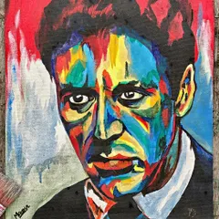 An abstract acrylic portrait of Al Pacino, where I used bold colors and expressive strokes to capture his iconic intensity. This style is great for modern and pop art commissions.