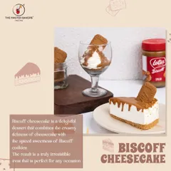 The Biscoff Cheesecake is pure heaven for lovers of that spiced, caramelized flavor. We combine a rich and creamy cheesecake with a crunchy Biscoff cookie base and a smooth Biscoff spread topping.