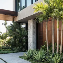 When greenery blends with wood, stone, and metal, facades become more than just walls. Here, vibrant plants and natural materials create a layered aesthetic and promote a sustainable, eco-friendly approach to modern architecture.