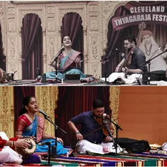 A collage from my performance at the prestigious Cleveland Thyagaraja Festival in the USA. This festival is one of the largest celebrations of Carnatic music outside of India, and it was an honor to be a part of it.