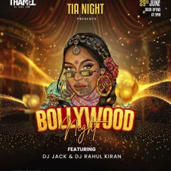 Another vibrant poster for a Bollywood night at TIA Live. The artwork reflects the modern, stylish desi vibe I bring to my events.
